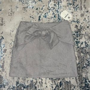 Altard State Grey Tie Front Mini Skirt